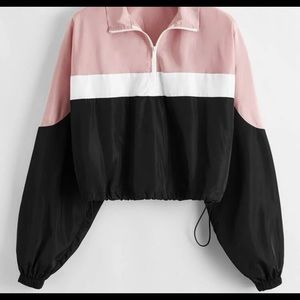 Womens half zip windbreaker jacket